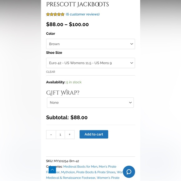 Brown Knee-high Folded “Jack Boots” Synthetic Leather, Mens 9/42 - Picture 3 of 13